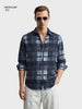 Men's Blue Regular Fit Checkered Casual Shirt