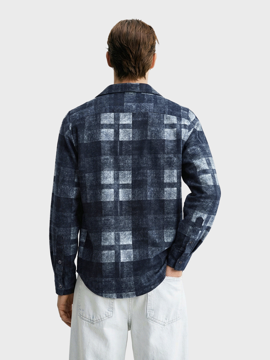 Men's Blue Regular Fit Checkered Casual Shirt