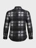 Men's Black Regular Fit Checkered Casual Shirt