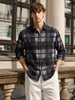 Men's Black Regular Fit Checkered Casual Shirt