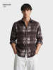 Men's Brown Regular Fit Checkered Casual Shirt