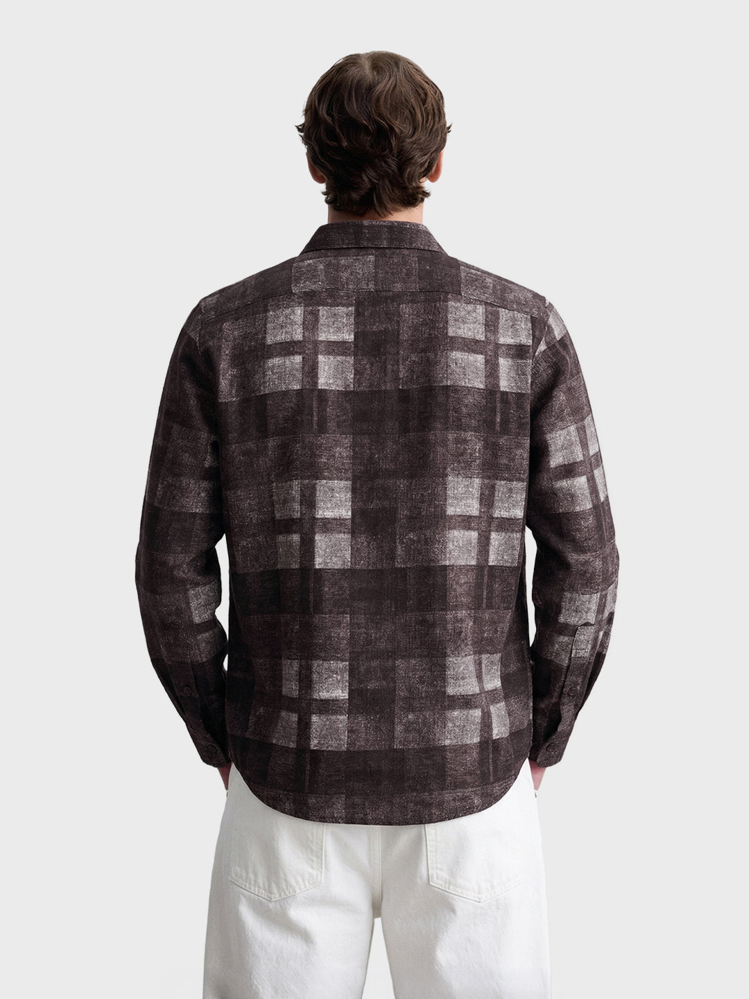 Men's Brown Regular Fit Checkered Casual Shirt