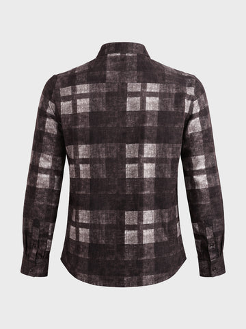 Men's Brown Regular Fit Checkered Casual Shirt
