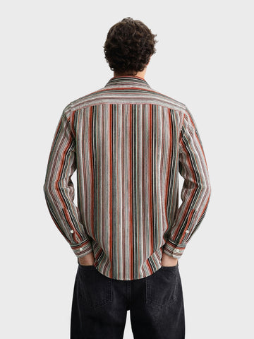 Men's Multicolor Regular Fit Striped Casual Shirt