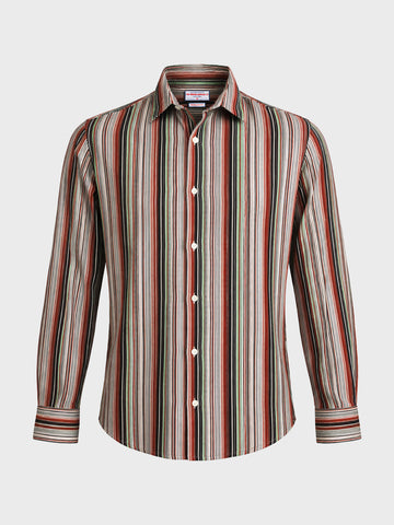 Men's Multicolor Regular Fit Striped Casual Shirt