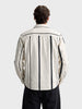 Men's White Regular Fit Striped Casual Shirt
