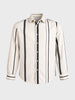 Men's White Regular Fit Striped Casual Shirt