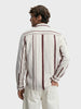 Men's White Regular Fit Striped Casual Shirt