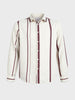 Men's White Regular Fit Striped Casual Shirt
