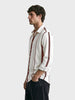 Men's White Regular Fit Striped Casual Shirt