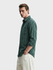 Men's Green Regular Fit Striped Casual Shirt