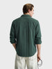 Men's Green Regular Fit Striped Casual Shirt