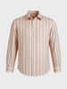 Men's White Regular Fit Striped Casual Shirt