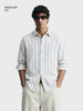 Men's White Regular Fit Striped Casual Shirt