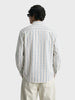 Men's White Regular Fit Striped Casual Shirt