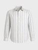 Men's White Regular Fit Striped Casual Shirt