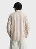 Men's White Regular Fit Striped Casual Shirt