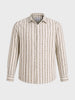 Men's White Regular Fit Striped Casual Shirt
