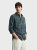 Men's Green Slim Fit Checkered Casual Shirt