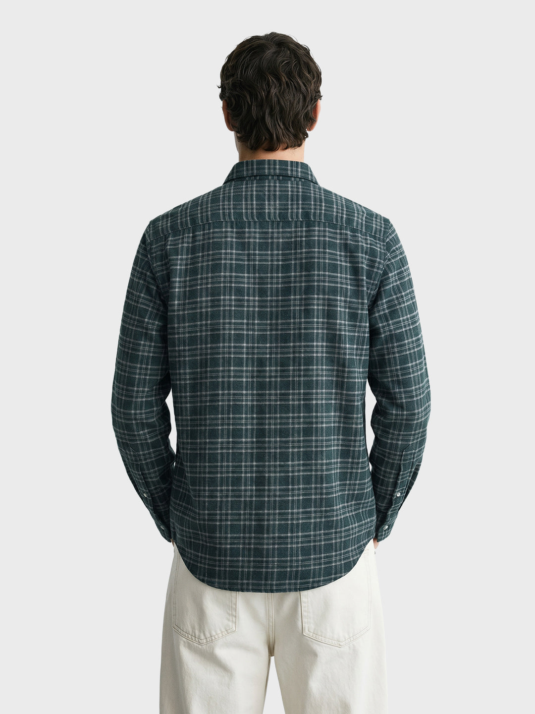 Men's Green Slim Fit Checkered Casual Shirt