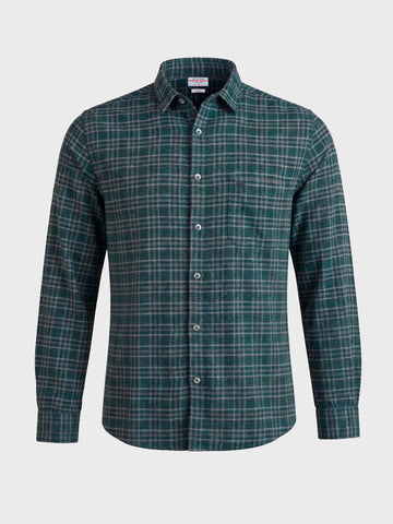 Men's Green Slim Fit Checkered Casual Shirt