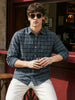 Men's Green Slim Fit Checkered Casual Shirt