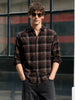 Men's Khaki Slim Fit Checkered Casual Shirt