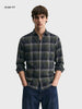 Men's Green Slim Fit Checkered Casual Shirt