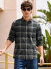 Men's Green Slim Fit Checkered Casual Shirt