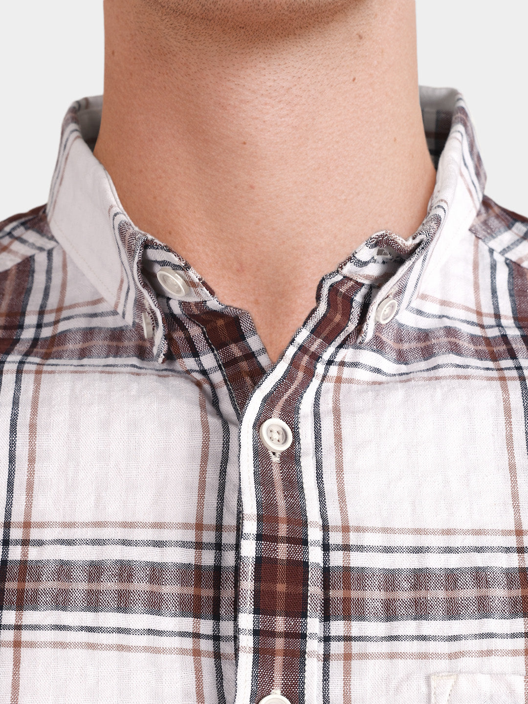 Men's Maroon Slim Fit Checkered Casual Shirt
