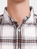 Men's Maroon Slim Fit Checkered Casual Shirt