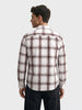 Men's Maroon Slim Fit Checkered Casual Shirt