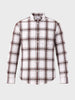Men's Maroon Slim Fit Checkered Casual Shirt