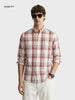 Men's Rust Slim Fit Checkered Casual Shirt