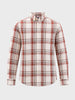Men's Rust Slim Fit Checkered Casual Shirt