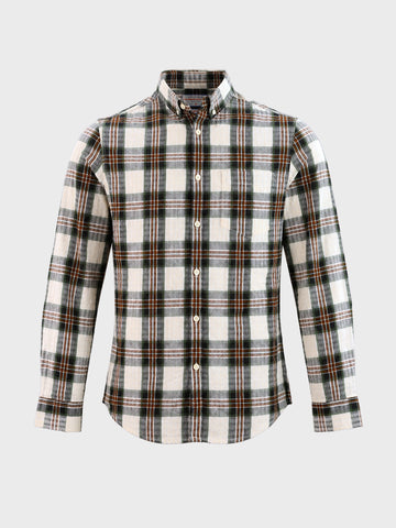 Men's Green Slim Fit Checkered Casual Shirt
