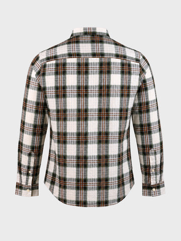 Men's Green Slim Fit Checkered Casual Shirt