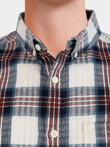 Men's Teal Slim Fit Checkered Casual Shirt