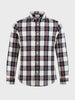 Men's Teal Slim Fit Checkered Casual Shirt