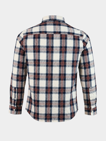 Men's Teal Slim Fit Checkered Casual Shirt