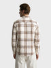 Men's Khaki Slim Fit Checkered Casual Shirt