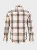 Men's Khaki Slim Fit Checkered Casual Shirt