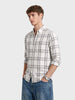 Men's Grey Slim Fit Checkered Casual Shirt