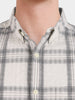Men's Grey Slim Fit Checkered Casual Shirt