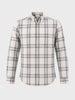 Men's Grey Slim Fit Checkered Casual Shirt