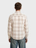 Men's Khaki Slim Fit Checkered Casual Shirt