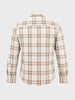 Men's Khaki Slim Fit Checkered Casual Shirt