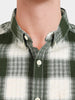 Men's Green Slim Fit Checkered Casual Shirt