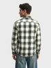 Men's Green Slim Fit Checkered Casual Shirt