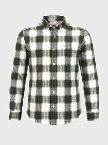 Men's Green Slim Fit Checkered Casual Shirt